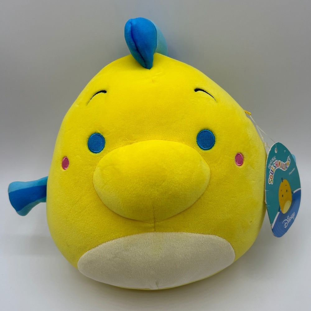 Disney Squishmallows Flounder The Little Mermaid 8" Plush Fish Kids Toy2023 NWT